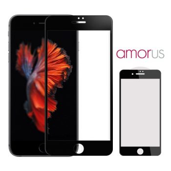 Amorus Full Cover Glass Apple iPhone 7 Plus / 8 Plus Protector (Curved Edges) (Black)