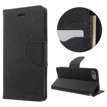 MERCURY Apple iPhone 7 / 8 Fancy Diary Wallet Case (Black)