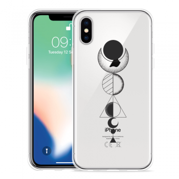 Just in Case Apple iPhone X Hoesje Abstract Moon Black
