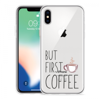 Just in Case Apple iPhone X Hoesje But first coffee