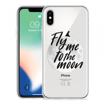 Just in Case Apple iPhone X Hoesje Fly me to te Moon