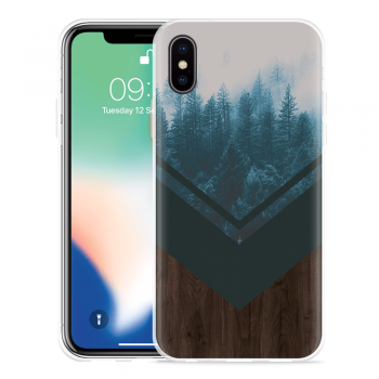 Just in Case Apple iPhone X Hoesje Forest wood