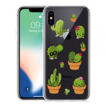 Just in Case Apple iPhone X Hoesje Happy Cactus