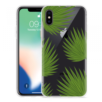 Just in Case Apple iPhone X Hoesje Palm Leaves Large