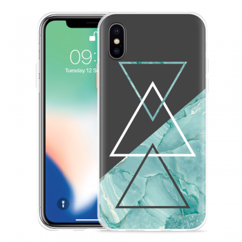 Just in Case Apple iPhone X Hoesje Turquoise Marble Art