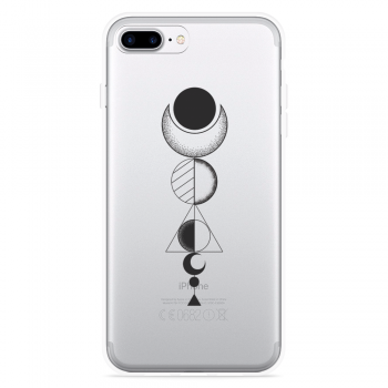 Just in Case iPhone 7 Plus Hoesje Abstract Moon Black