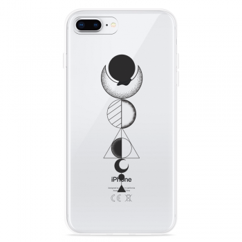 Just in Case iPhone 8 Plus Hoesje Abstract Moon Black