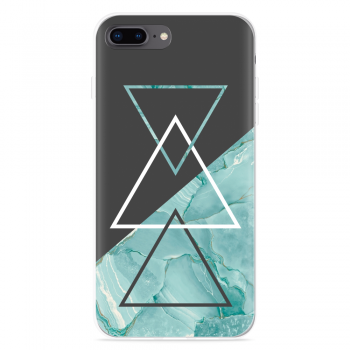 Just in Case iPhone 8 Plus Hoesje Turquoise Marble Art
