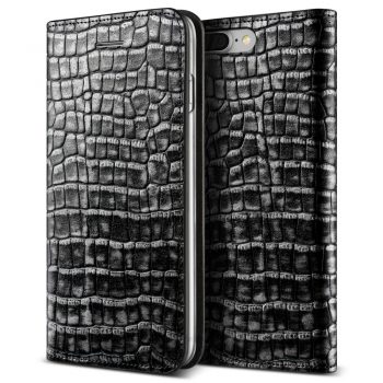 VRS Design Genuine Croco Diary Case Apple iPhone 7 Plus / 8 Plus (Dark Silver)