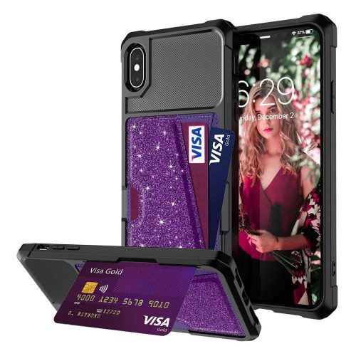 apple-iphone-xs-max-magnetic-card-holder-hybrid-hoesje-paars-001