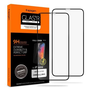Spigen Full Cover Tempered Glass Apple iPhone 11 (Black) 2 Pack – 064GL25102